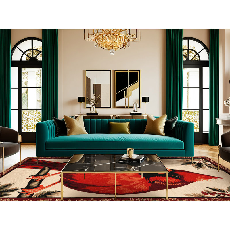  Tapis lavable Northern Cardinal Birds, Rond 6 pi