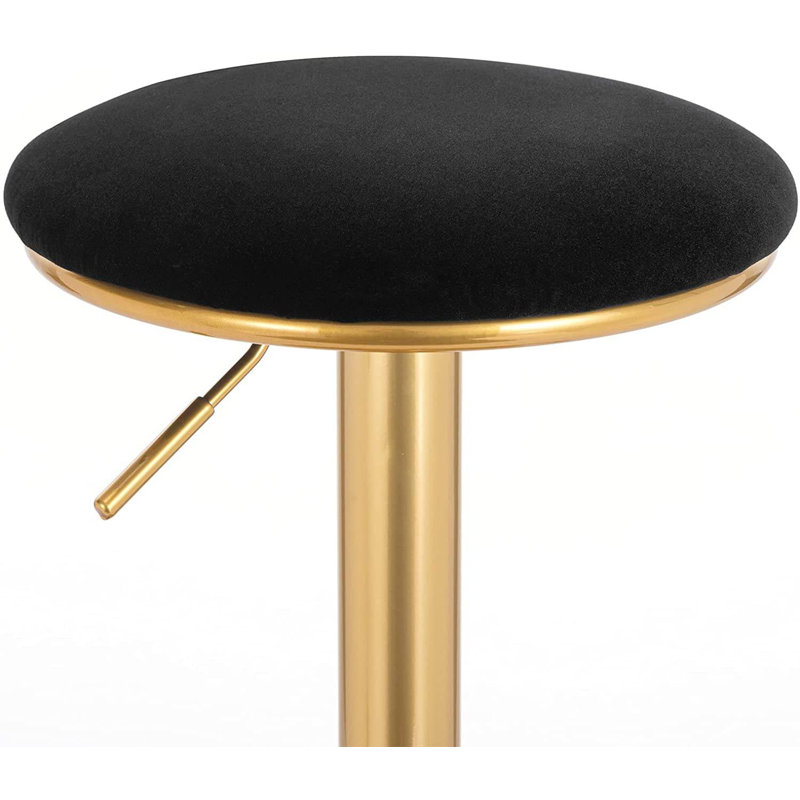 Pannell Swivel Upholstered Counter Stool, Black