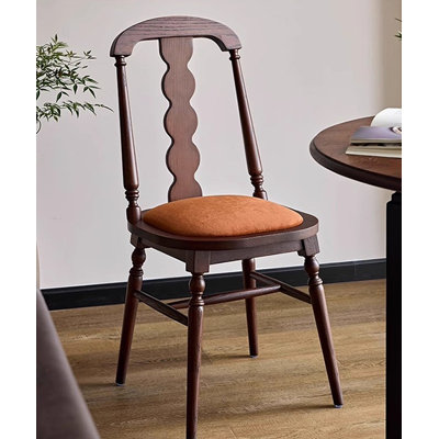 Ensemble de 2 chaises d'appoint brun noisette et orange