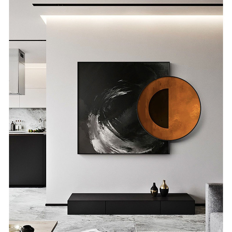 Art abstrait superposé sur des peintures de décoration de chambre à coucher de salon, H 39,37 po x l 53,15 po x P 1,38 po