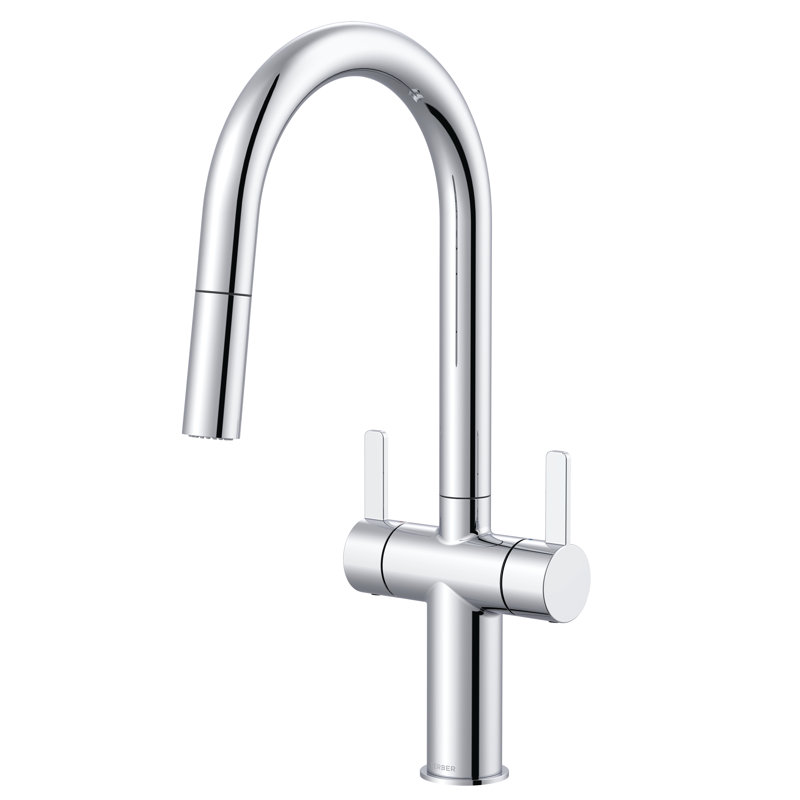 Amalfi 2-Handle Pull Down Sprayer Kitchen Faucet, Chrome