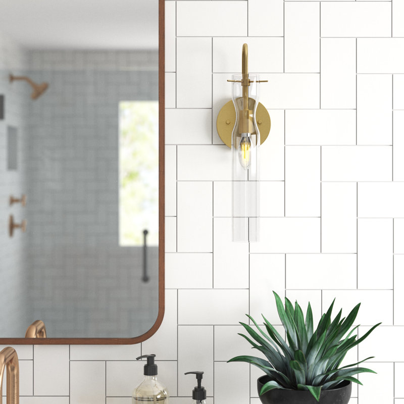 Cueto 1-Light Dimmable Bath Sconce, Vintage Brass