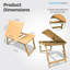 MantraRaj Bamboo Lapdesk Foldable Laptop Stand Bed Table Serving Breakfast Tray Adjustable