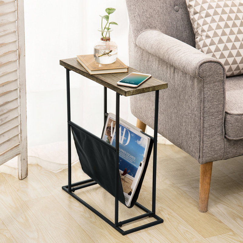 Table de bout avec rangement Frame, Brun
