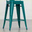 Tabourets, ensemble de 4 comptoirs industriels en métal pour comptoir / bar / plateau supérieur | Bleu sarcelle | Métal-283535083