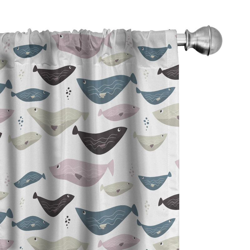 Underwater Semi-Sheer Rod Pocket Curtain Panels, 28" x 84"