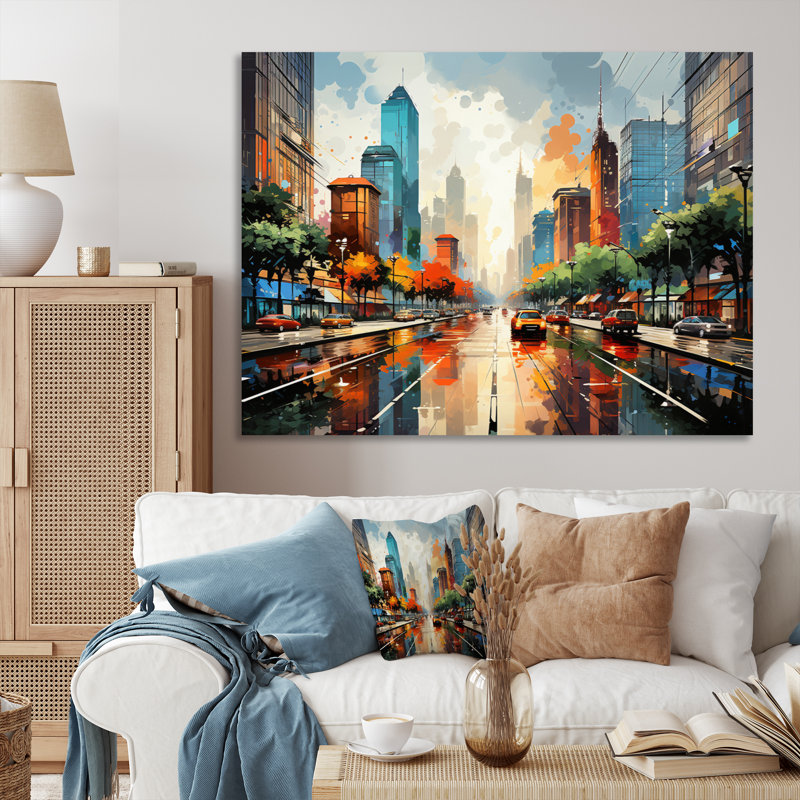 City singapour Popart VI, reproduction d'art sur toile, H 24 po x l 32 po x P 1 po, Cadre photo noir