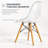 Dubuque Modern Dining Side Chair, Molded ABS Plastic Accent Kitchen Chair with Wood Dowel Legs & Steel Eiffel Base-31792414-128966272