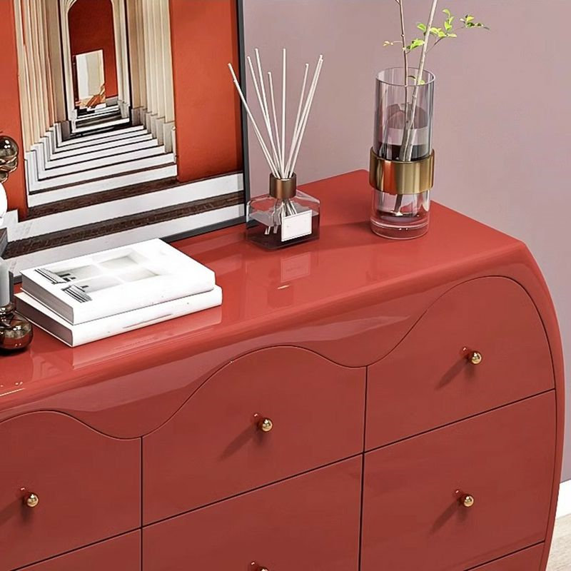 Commode d'appoint 9 tiroirs, Rouge