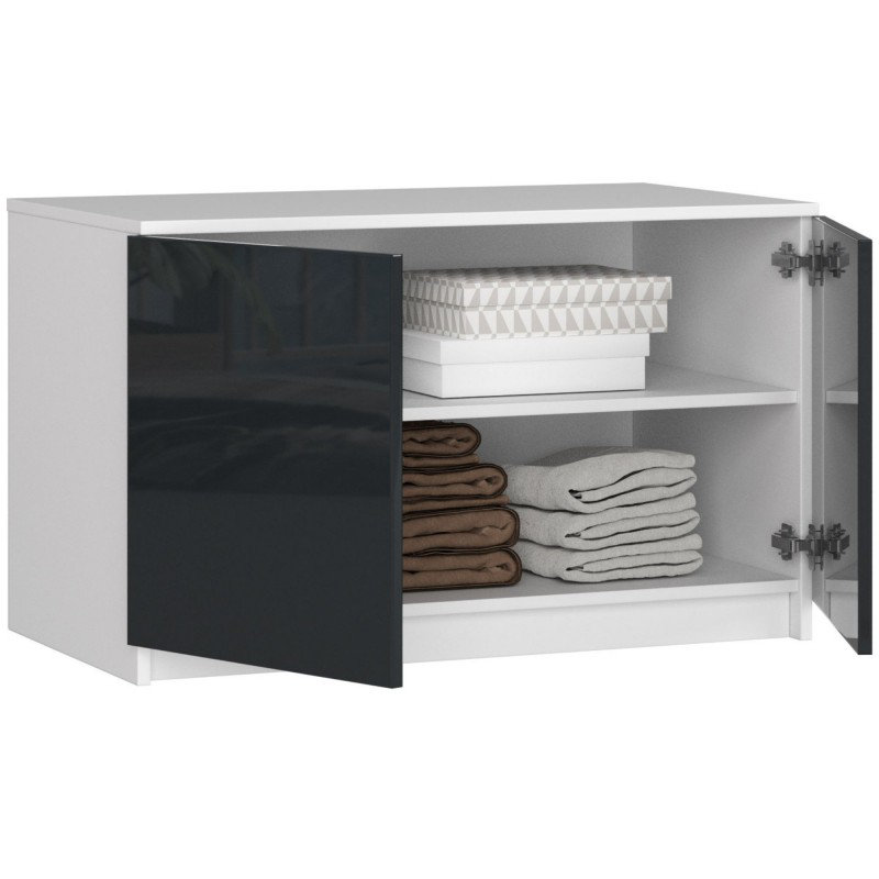 Alexiyana 2 - Door Rectangle Accent Cabinet, White/Graphite