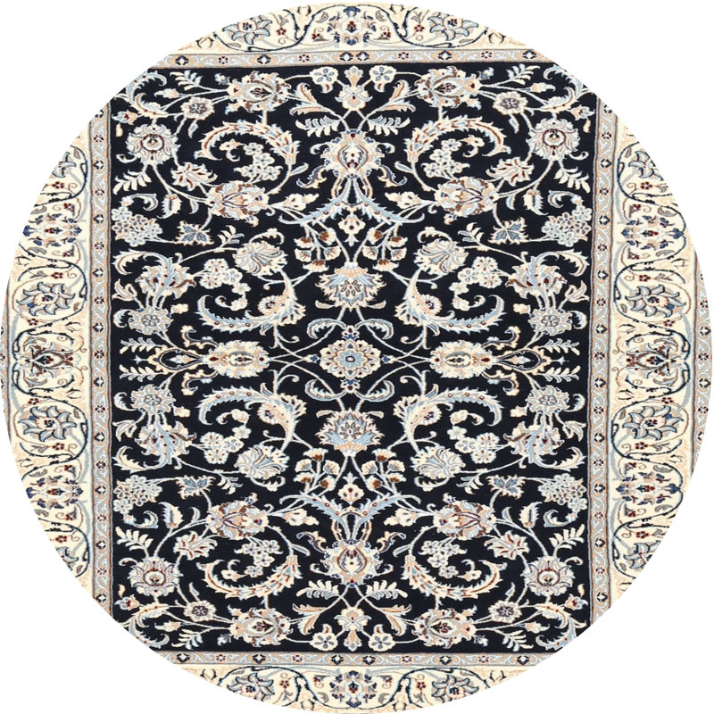 Tapis rond rond multicolore tissé à la machine Cleavon