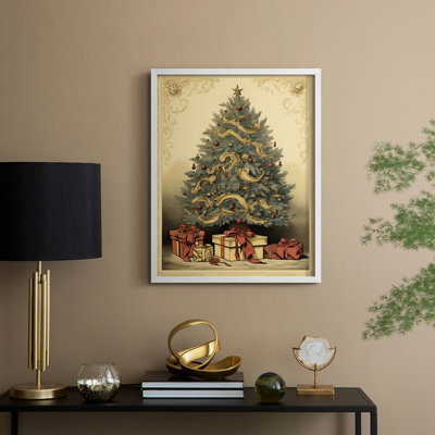 «Christmas Holiday Art CDXCII», reproduction d'art encadrée - bois massif