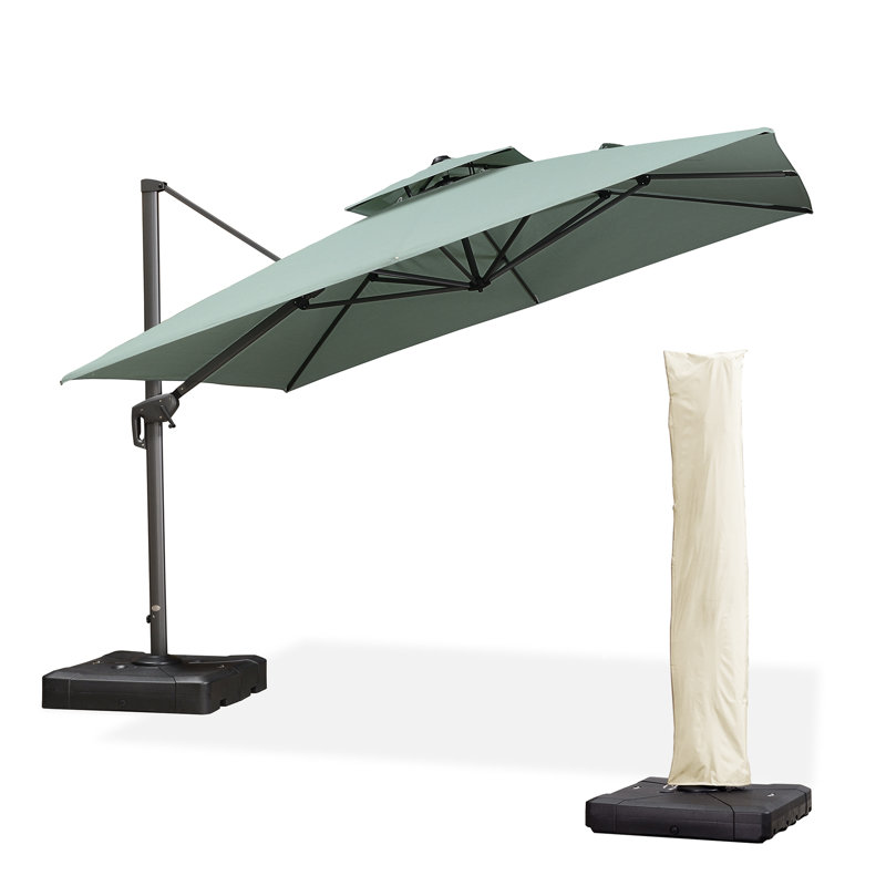 2.8m Square Cantilever Parasol, Green