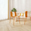 Chaises modernes en plastique à blocs de couleur à rayures - ensemble de 4 avec pieds en métal pour l'intérieur et l'extérieur
