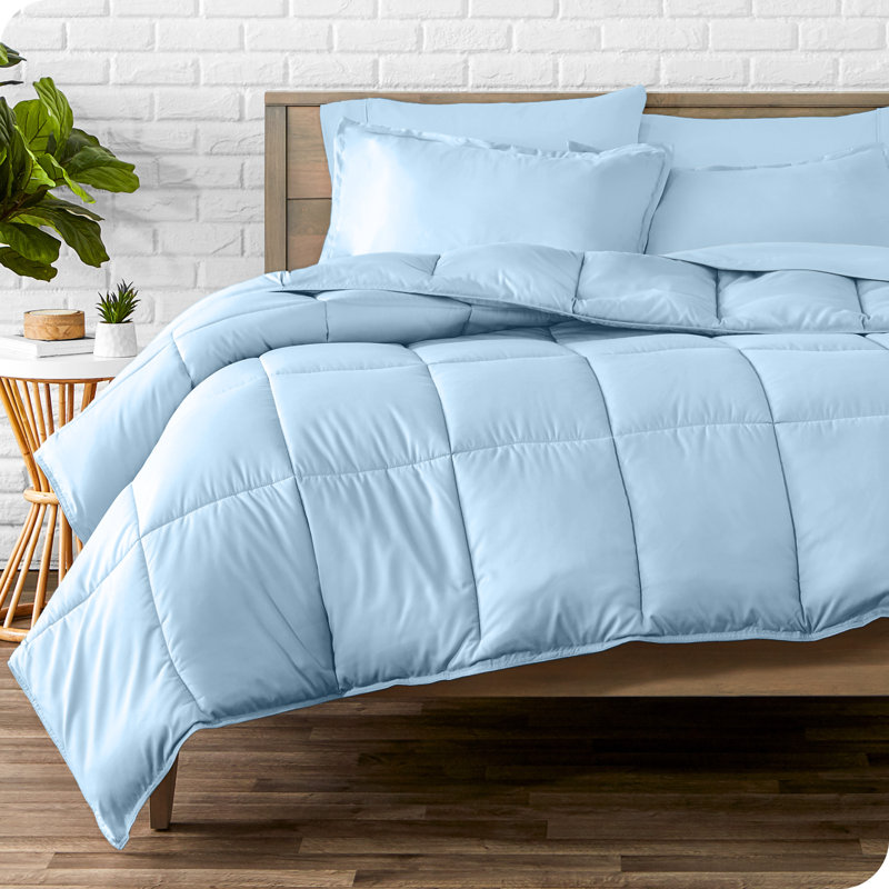 Microfiber Bed-In-A-Bag, Twin XL Comforter + 4 Additional Pieces, Light Blue/Light Blue
