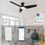 Ventilateur de plafond intelligent 52 pouces à 3 pales avec moteur et télécommande.