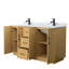 Elan TK 66" Freestanding Double Bathroom Vanity with Marble Top-1358361534-1358361535-1585715633