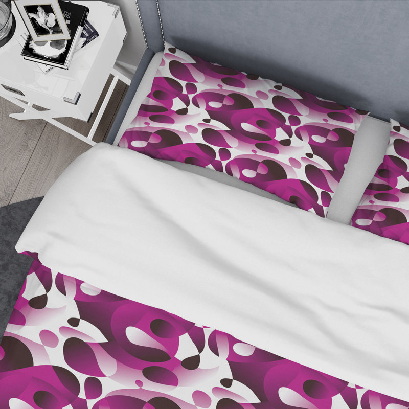  Ensemble de housse de couette Ecker Abstract Retro VI Mid-Century, Housse de couette double / grand et 2 taies décor