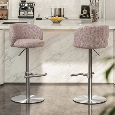 Chaise à dossier solide rose argenté (paquet de 2)