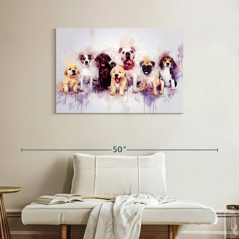 Dog Puppies, 26" H x 39" W