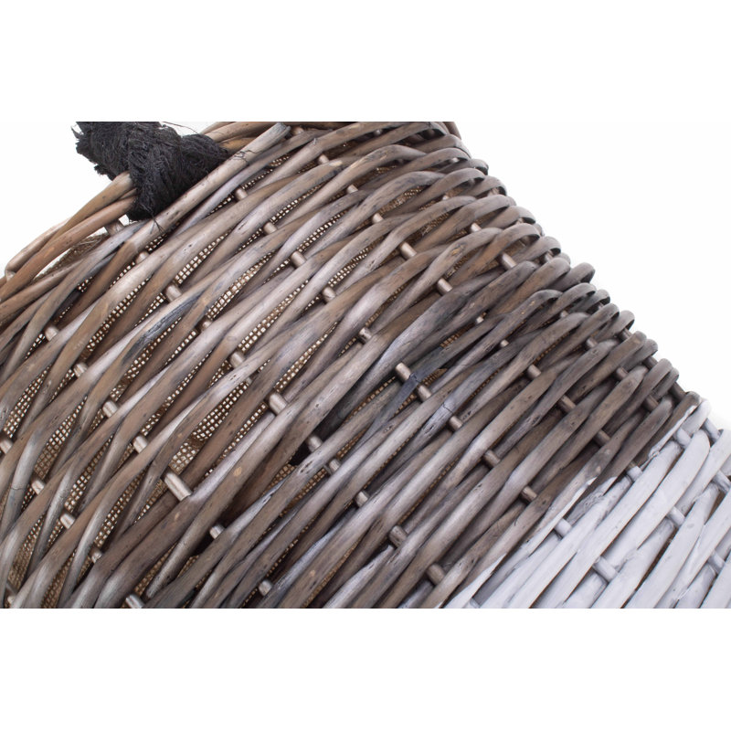 Triple Tone Wicker Storage Basket with Lining