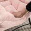 Chaise paresseuse rose avec structure et design confortable, pour salle de jeux, étable de lecture moderne, rangement latéral