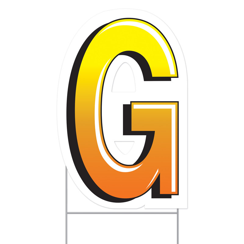 Enseigne en plastique en forme de «G» - 18 po - paquet de 3