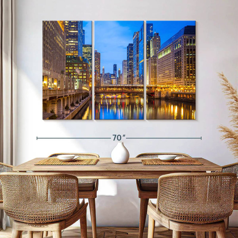 Sirci Bustling Downtown Chicago, H 42 po x l 65 po