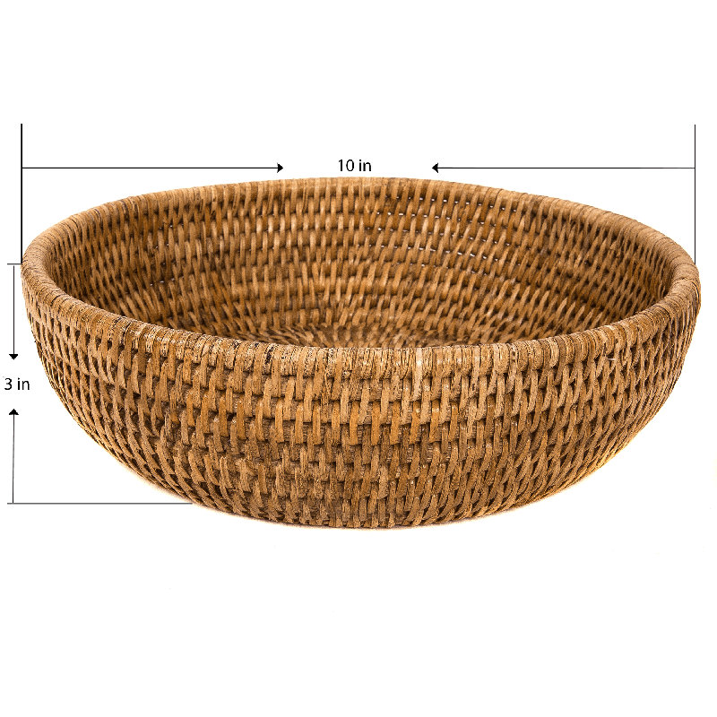 Bol décoratif Camden Rattan Coastal, Brun miel