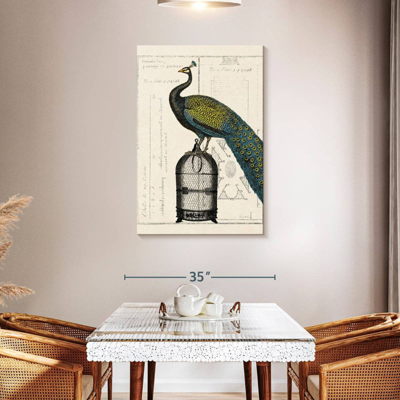 Peacock Birdcage II, 45" H x 30" W