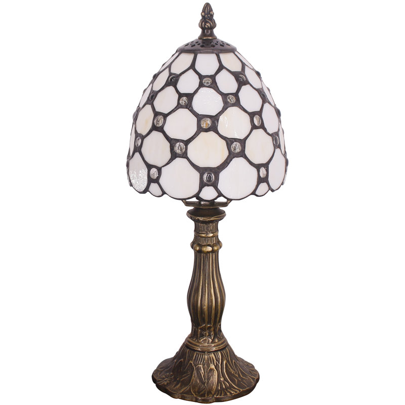 Petite petite lampe de table d'appoint Tiffany Crystal White