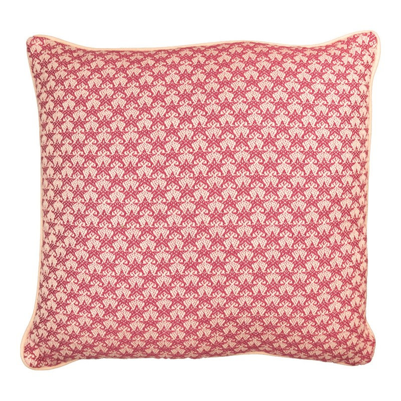 Coussin décoratif carré étoilé 21 x 21 cm, couleur baie, par Manual Woodworkers & Weavers, Baie