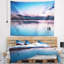 Tapisserie avec accessoires suspendus en tissu de mer de coucher de soleil sur lake-28490583