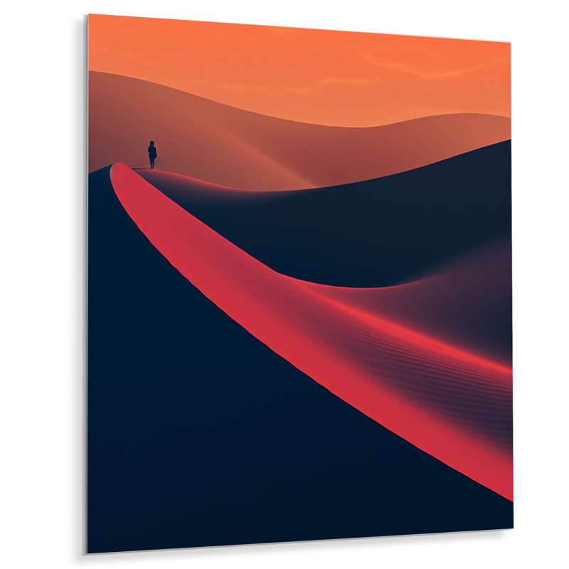 Désert, horizon aride sur la planète Mars I - désert, art mural en métal, H 20 po x l 12 po x P 1 po