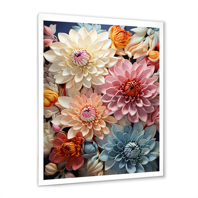 Maman sereine colorée sur toile, Cadre simple blanc, H 32 po x l 16 po x P 1 po