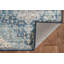 Tapis bleu sarcelle et ivoire lavable tissé à la machine-552829957