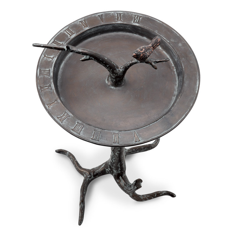 Bird & Twig Sundial/Birdbath 3