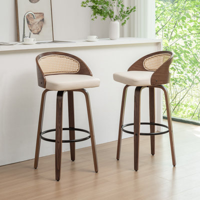 Leeana Swivel Faux Leather Counter & Bar Stool 