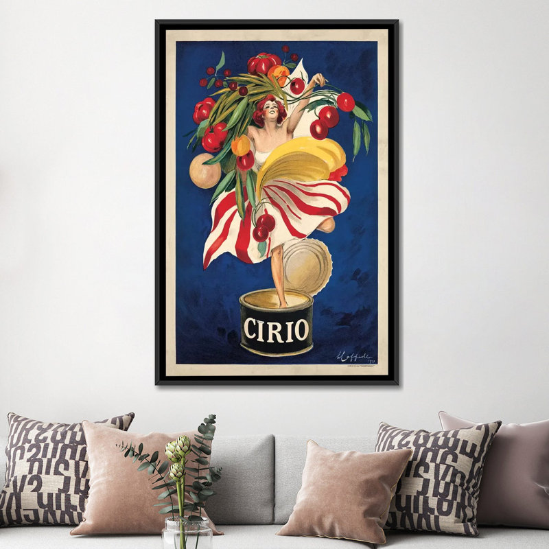 «Cirio» par Leonetto Cappiello, impression sur toile, H 60 po x l 40po x P 1,5 po, Toile avec cadre noir, Pas de tapis