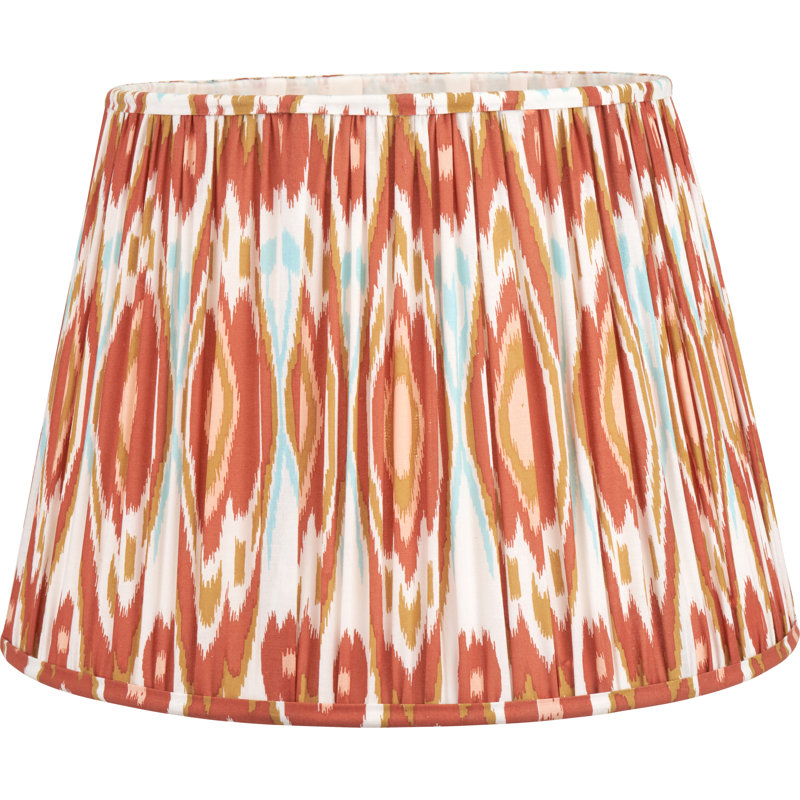 Pleated Cotton Cylinder Shade, 31cm H x 45cm W x 45cm D, Orange