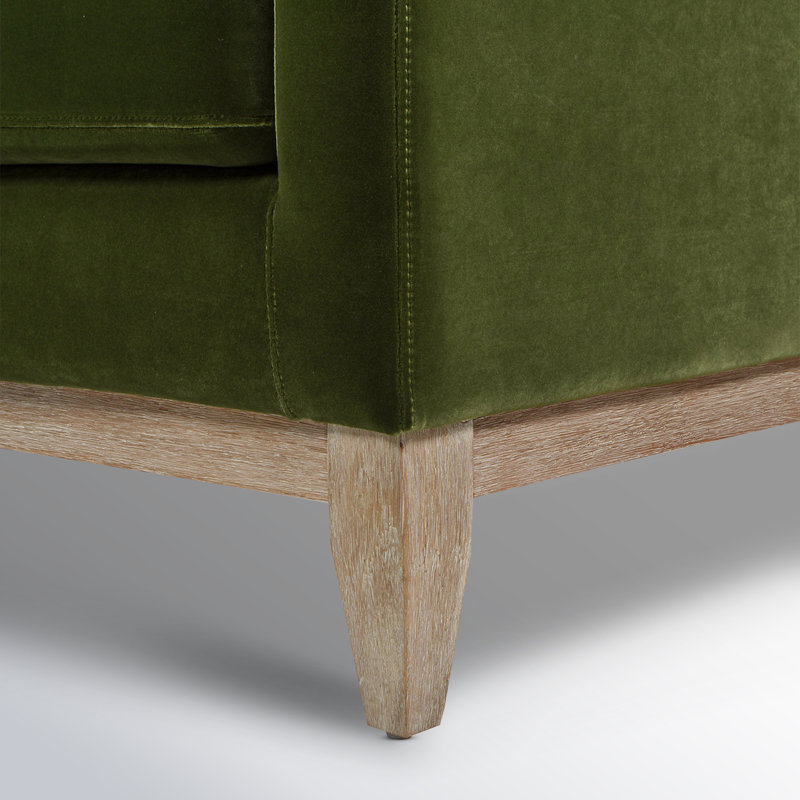 Canapé rembourré 75,5 po Pera, Velours vert olive