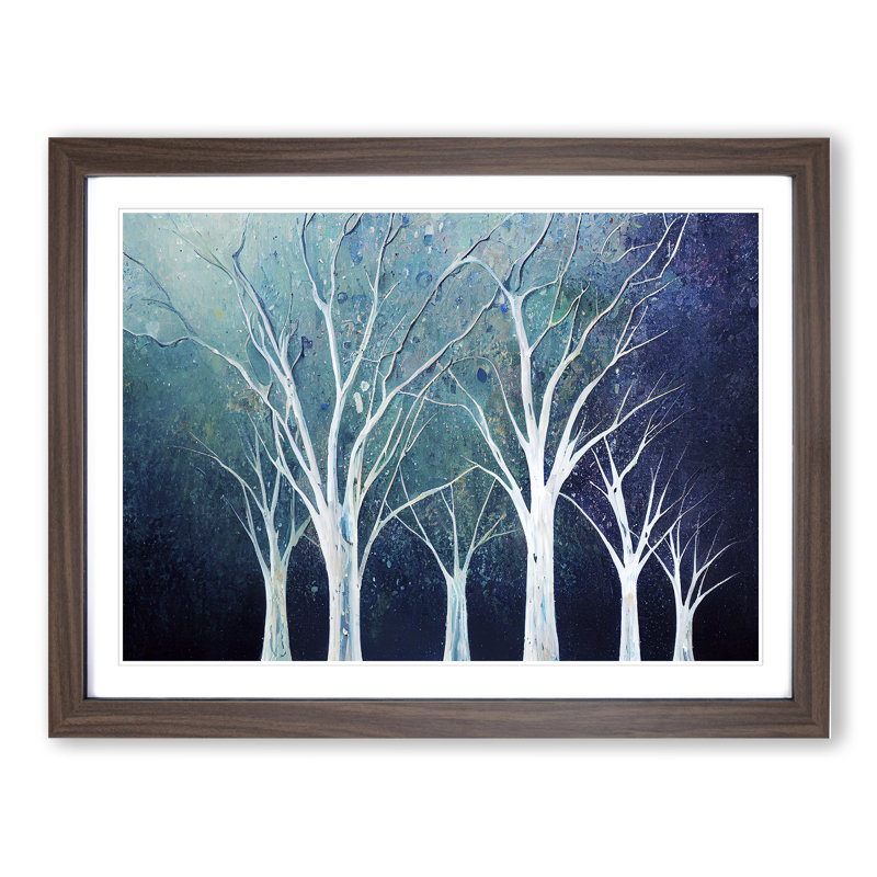 Expressive Trees Abstract - Single Picture Frame Print, 34cm H x 46cm W x 2cm D, Walnut