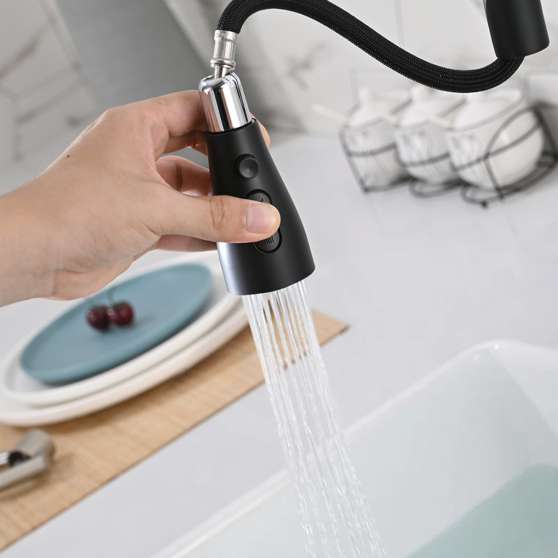 High Arc Pull-down Kitchen Faucet , Single Handle Modern Faucet, Matte Black