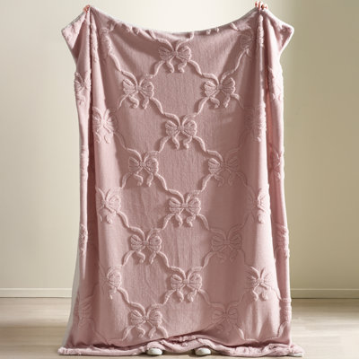 Carved Bow Cosy Fleece 130x170cm Blanket Throw