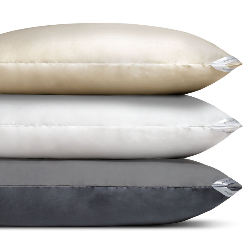 Gunmetal Reversible Silk and Eucalyptus Standard Pillowcase