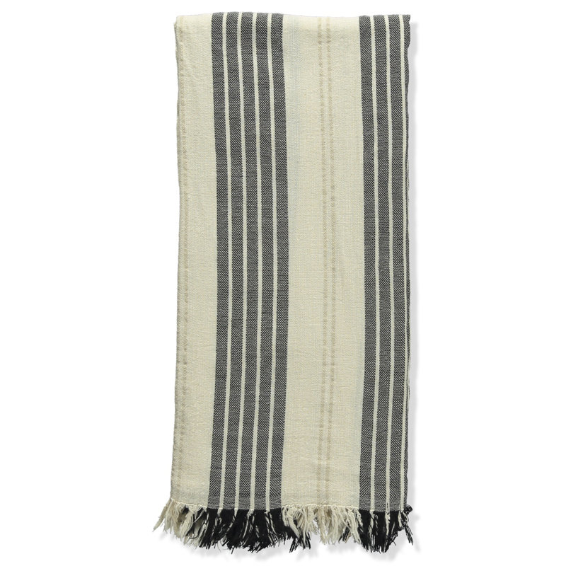 Black Newport Stripe Turkish Cotton Towel