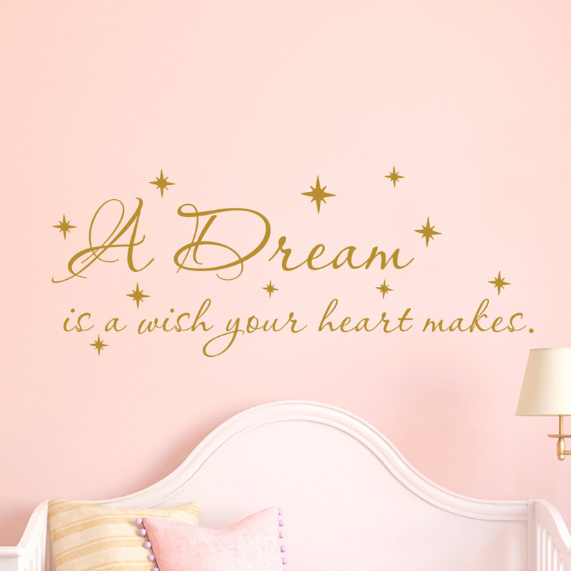 Décalcomanie murale cendrillon de chambre d’enfant quote décoration, Or