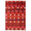Tapis rouge foncé en laine noué à la main de conception unique 5 pi 9 po x 8 pi 5 po