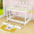 Queen Wood Bunk Bed With Trundle-1780627880