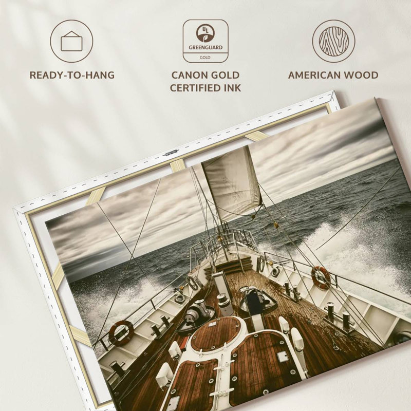 Yacht at Sea, reproduction sur toile, H 8 po x l 12 po x P 1 po